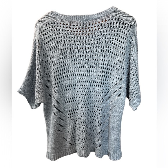 J. Jill- Pure Jill Open Knit Crochet Short Sleeve Tunic - Picture 5 of 7